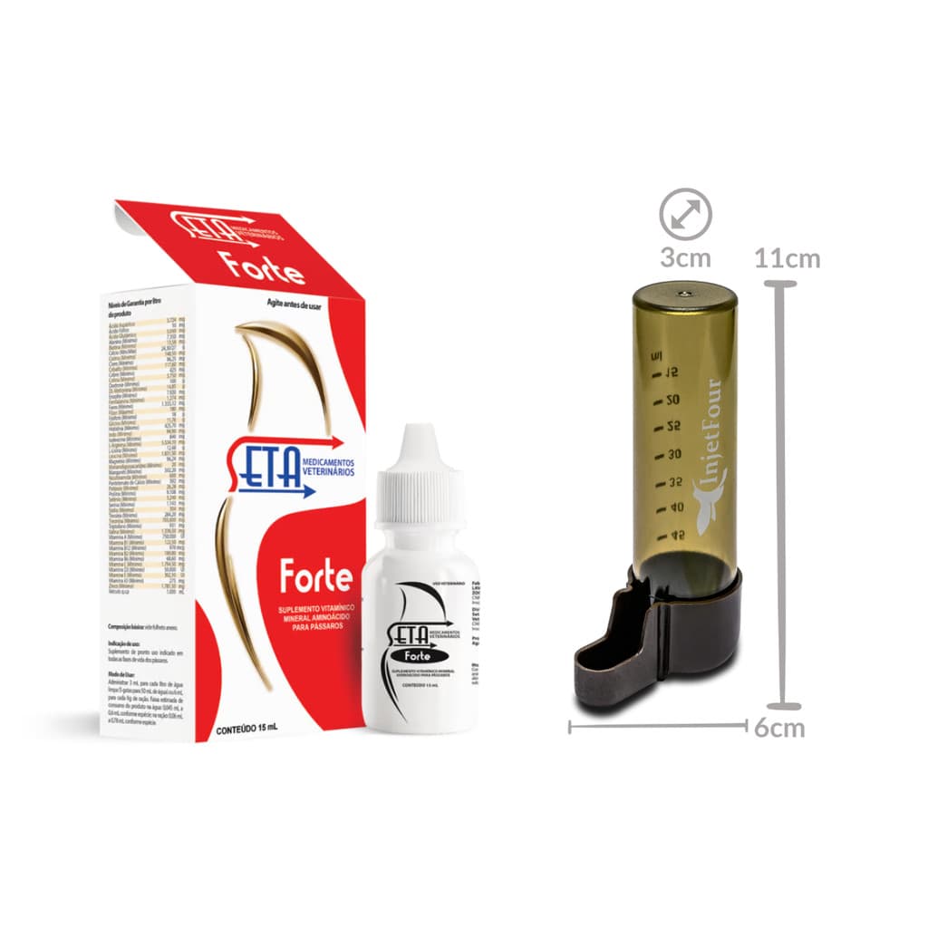 Seta Forte Suplemento Vitaminico 15mL + Bebedouro Graduado