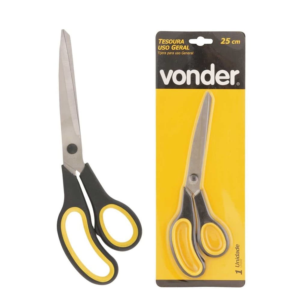 Tesoura Multiuso, Com Cabo Plástico 25cm Vonder