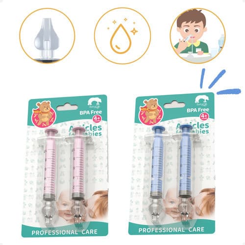 Seringa para Limpeza Nasal com Bico de Silicone 10ml Kit 2 Unidades Infantil Criança e Adulto Reutilizável Menino Menina