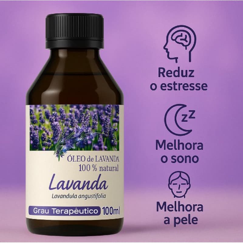 01 - 100ml de Óleo de Lavanda 100%natural Uzze+naturais