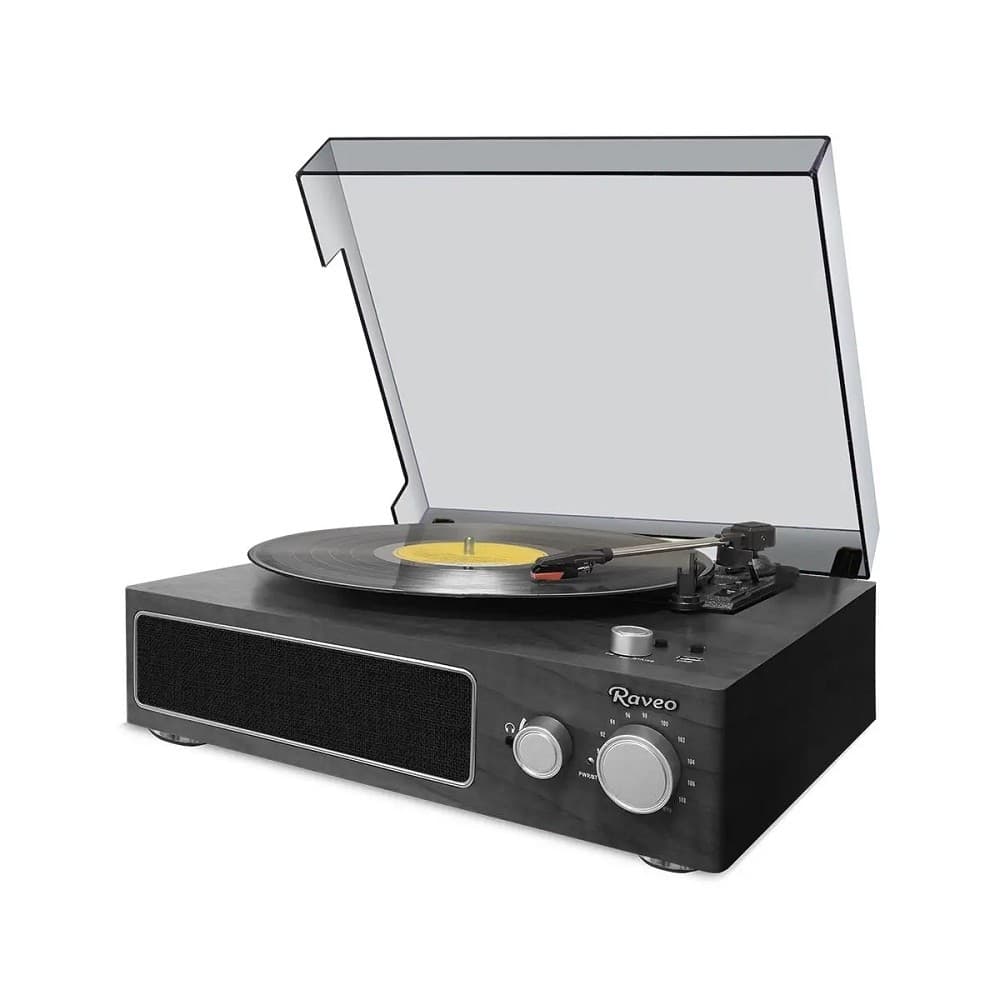 Vitrola Toca Discos Raveo Studio Usb Bluetooth FM Aux Preta