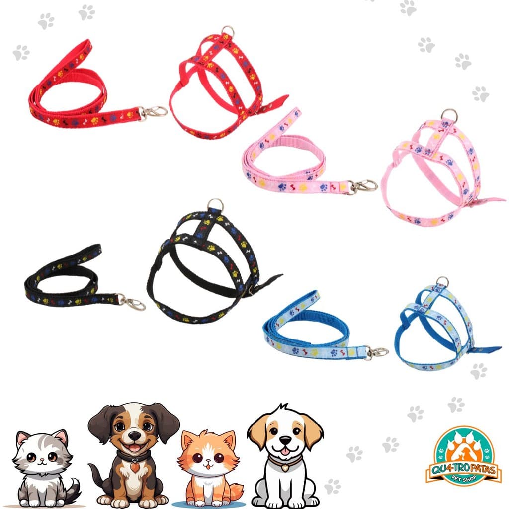 Guia Peitoral Cães de Pequeno Médio Porte Reforçada D&G Pet CORES E TAMANHOS VARIADOS