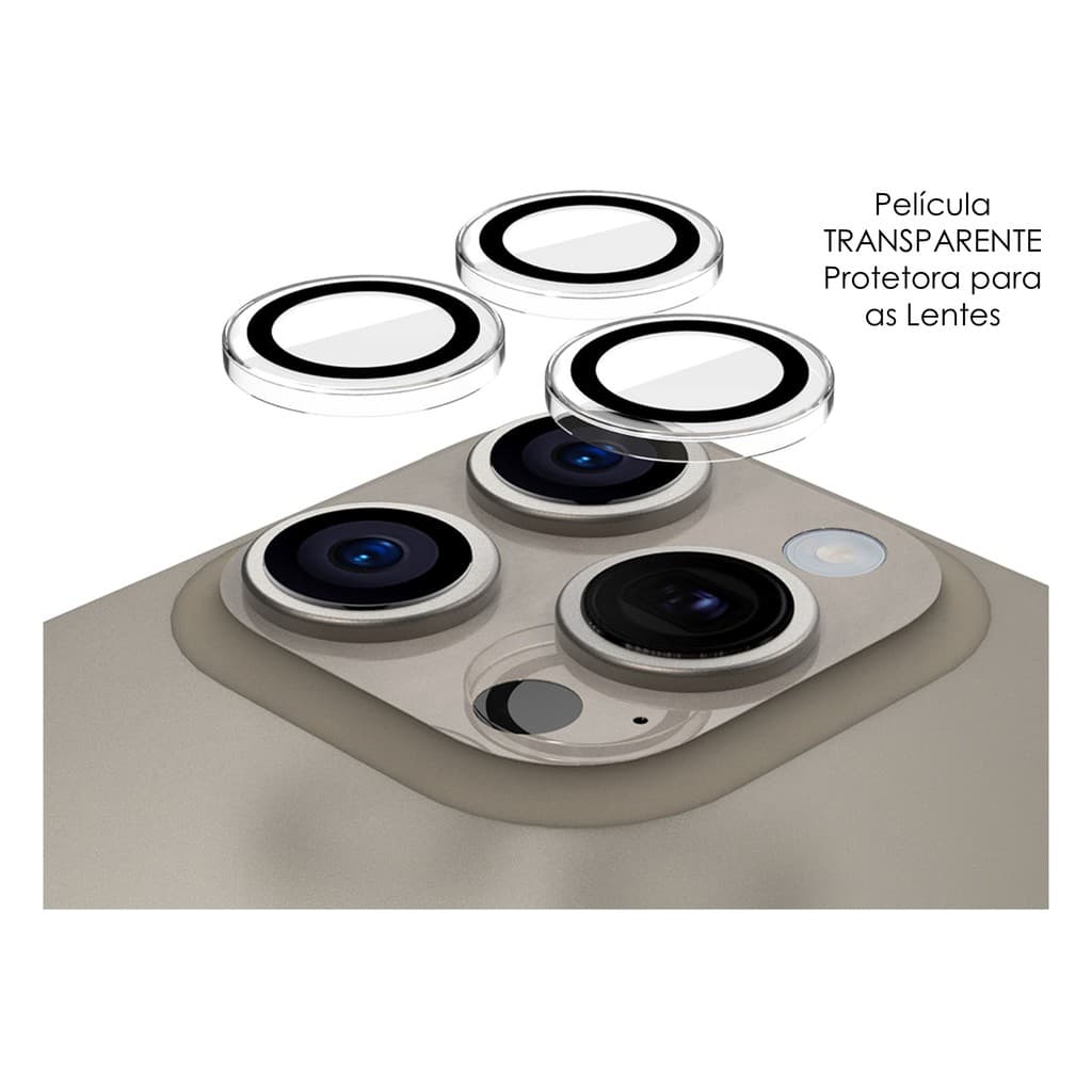 Kit Proteção Lente Câmera Aro Incolor Para iPhone 16 Series