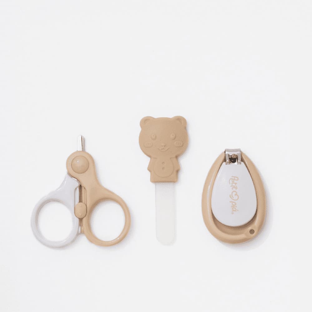 Kit De Cuidados E Higiene Do Bebê 3 Peças Nude Petit Piá