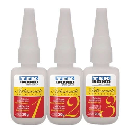 Cola Adesiva Instantânea para Artesanato Tek Bond 20g – Adesivo Rápido para Artesanato e Modelismo