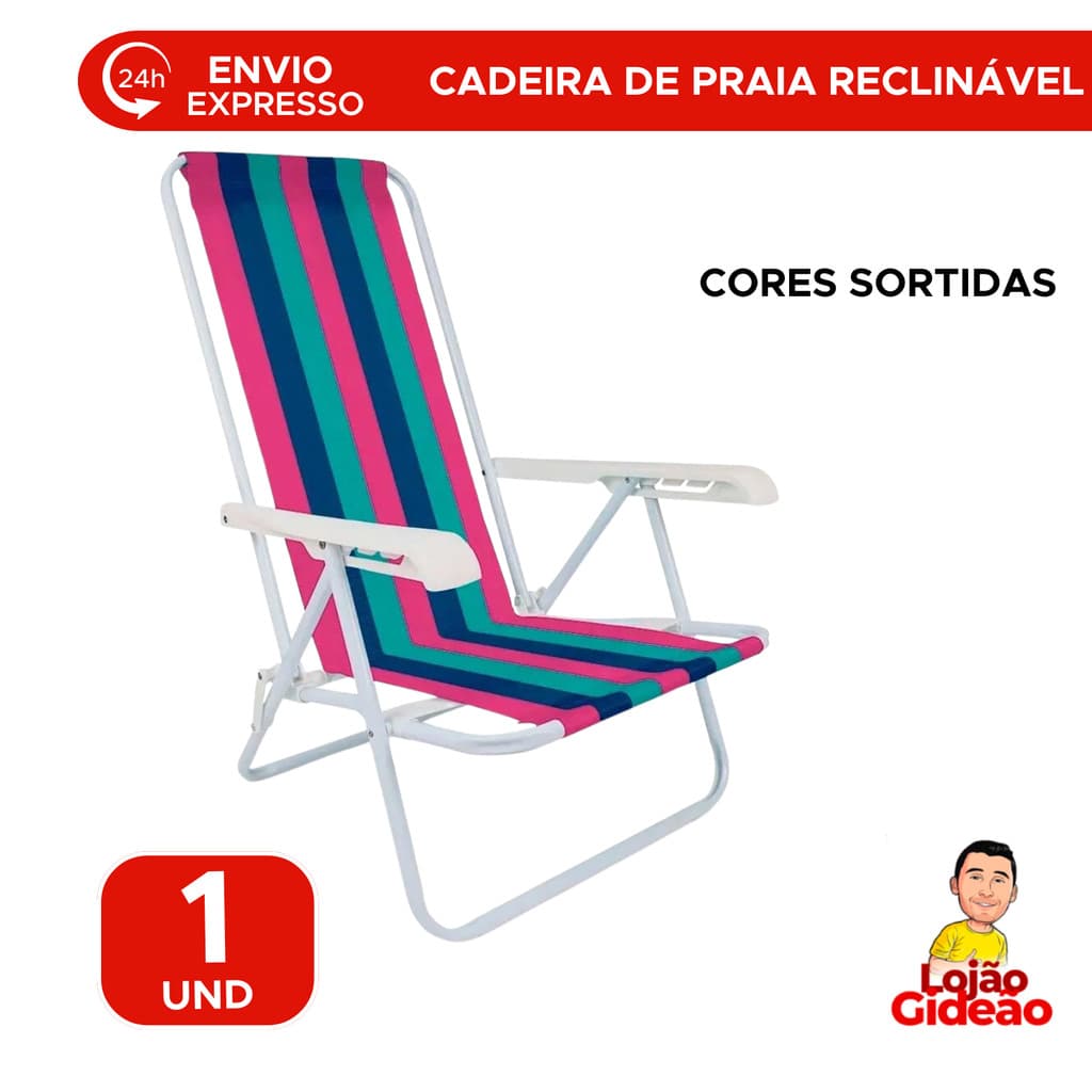 Cadeira De Praia Piscina Camping Reclinável 4 Posições Mor