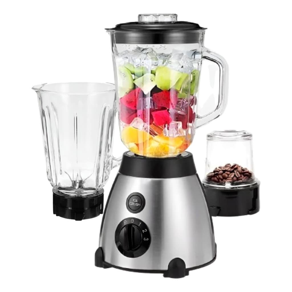 Liquidificador Suco Moedor Triturador 3 em 1 Com Jarra Copo De Vidro 1000w 1.5 Litros 110V/220V RJ