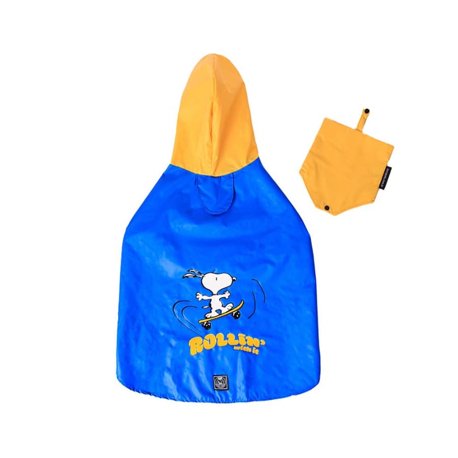 Capa impermeavel para Pet Capa de Chuva Snoopy Rollin Azul Tamanho P para passeio de cães