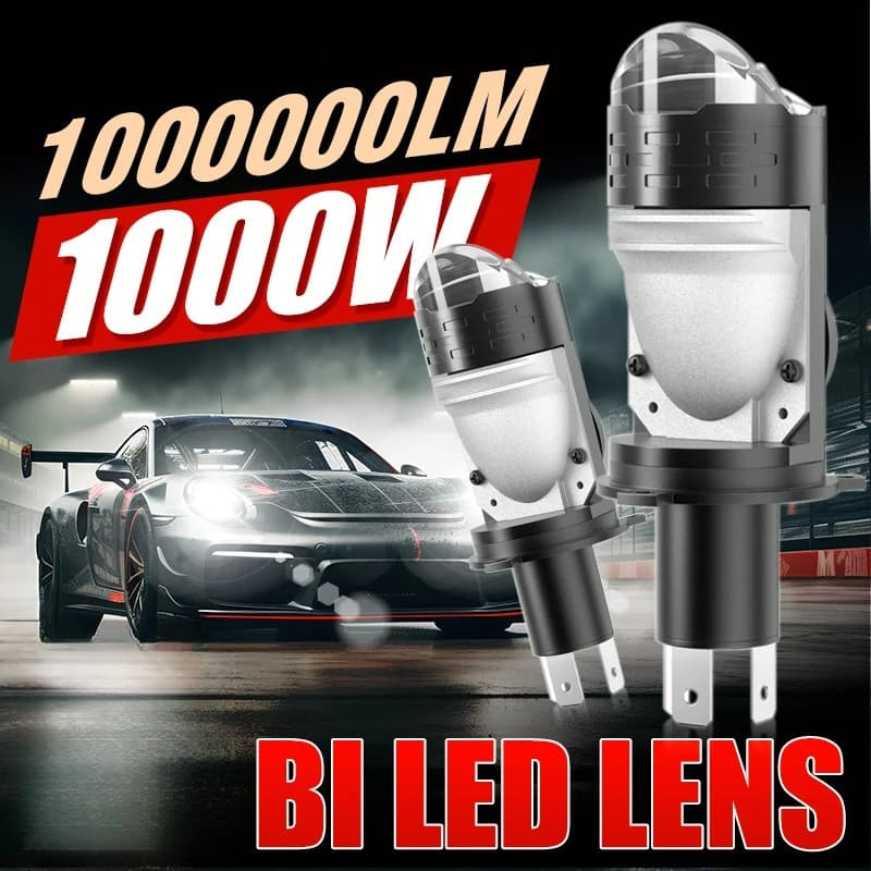 100000LM Bus 1000w/H4 Led Mini Projetor Lente De Carro Kit De Conversão De Farol Hi/Lo
