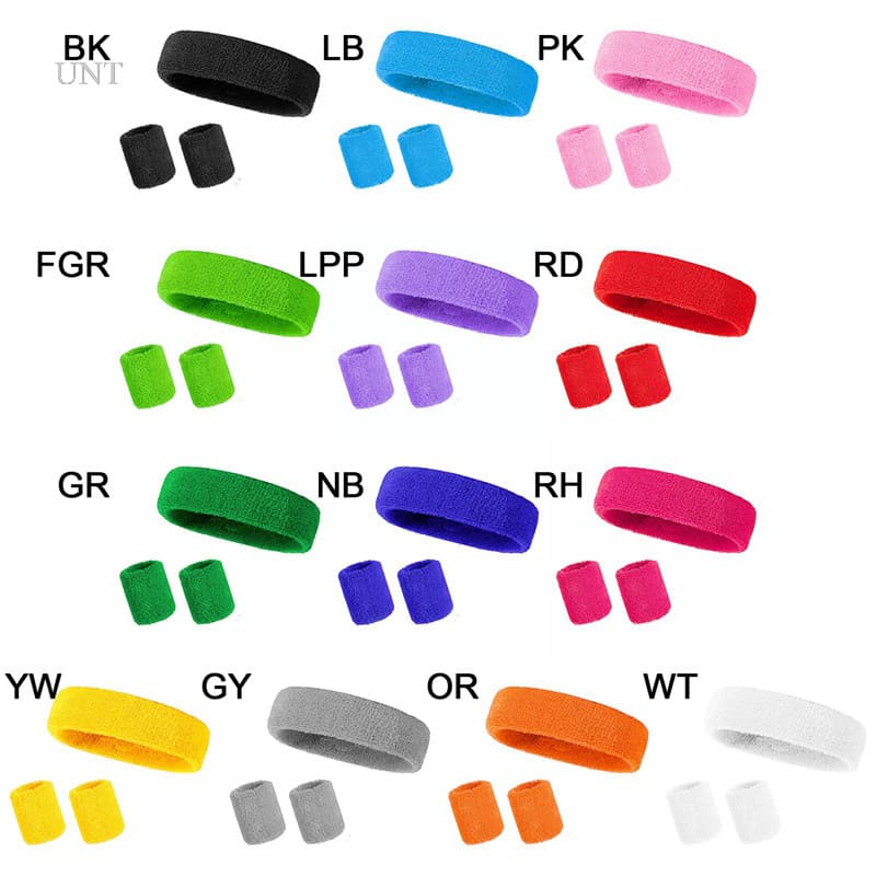 UNT 3 Unidades/Conjunto Pulseira Esportiva E Faixa De Cabeça , Elástica Para Academia De Ioga Pulseiras Futebol , Beiseb