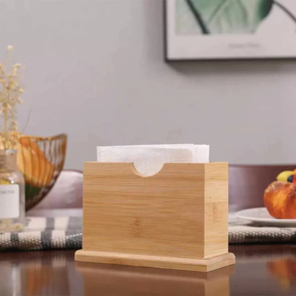Porta Guardanapo De Mesa Bambu Portatil Restaurante
