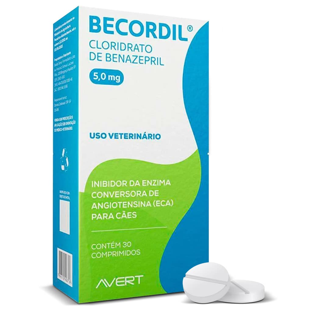 Becordil 5mg C/30 Cápsulas Tratamento Anti-hipertensivo Cães