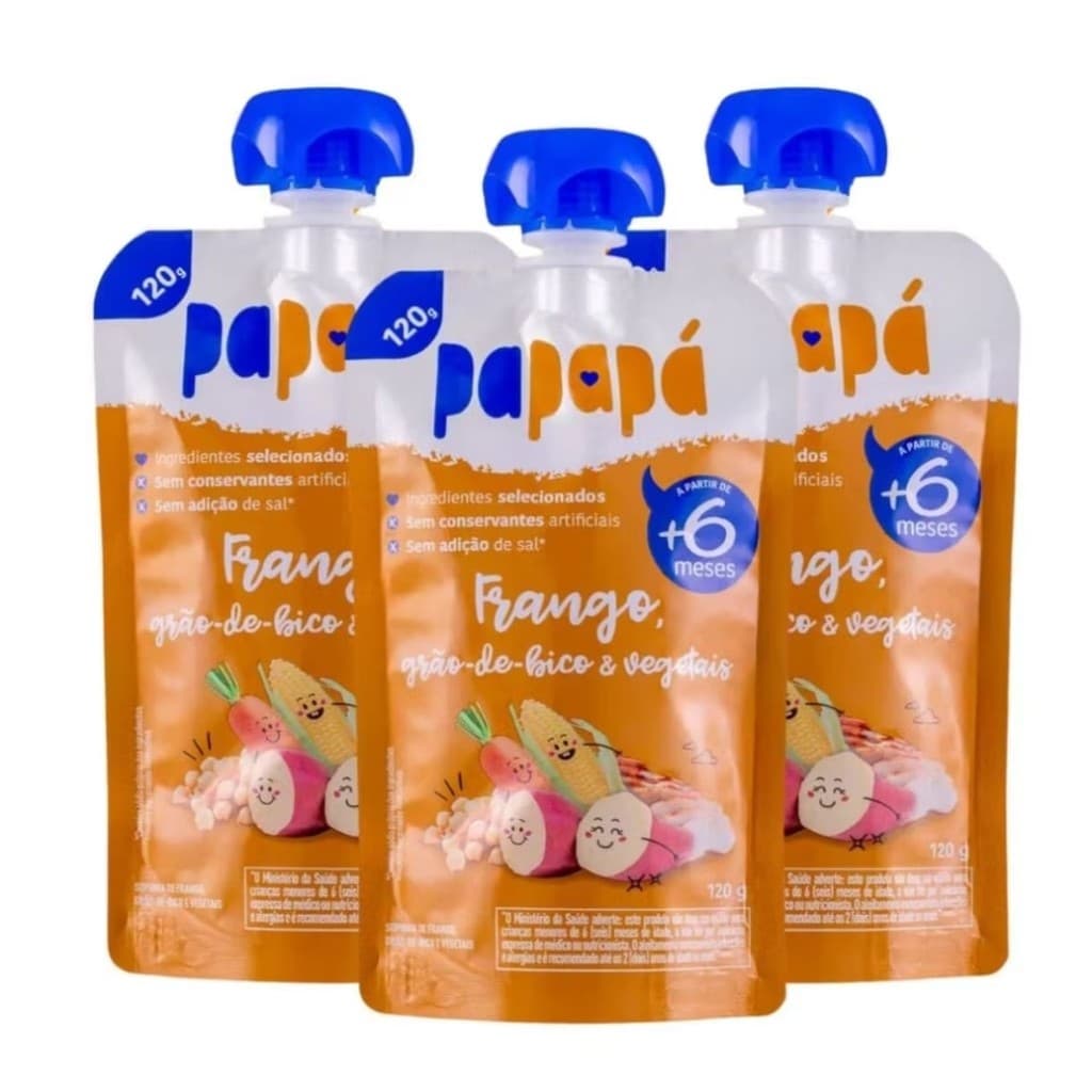 Papinha de frango para bebe saudavel kit com 3 da papapa