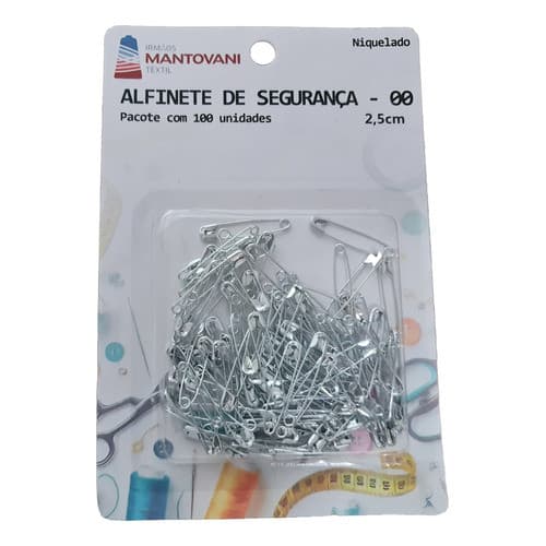 Alfinete De Segurança Pacote Com 100 Unidade Tamanho 2,5cm