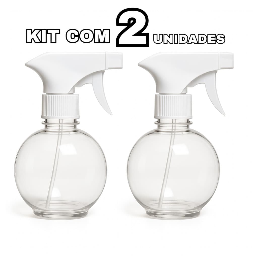 Pulverizador Borrifador Bolinha Transparente 300ml com Gatilho para Limpeza, Jardinagem e Uso Geral