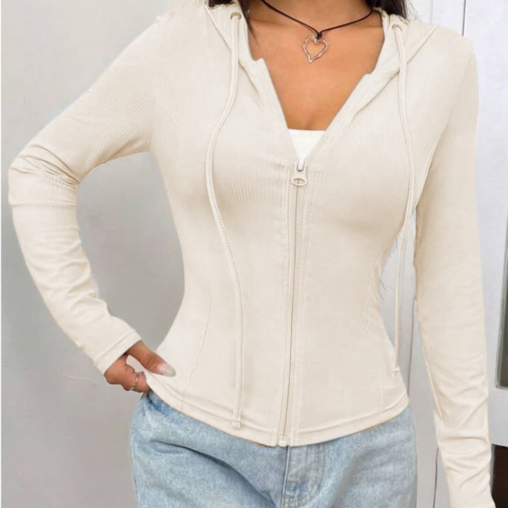 Casaco Jaqueta Feminina com capuz  Academia Esporte Caminhada veste legging