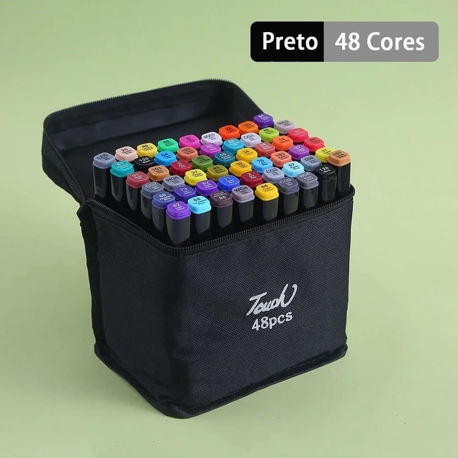48 peças Caneta Marcadora De Ponta Dupla Conjunto De Canetas De Aquarela Especial Para Crianças