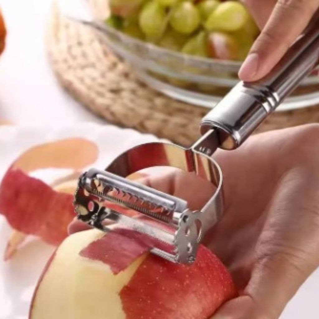 Descascador INOX Legumes Frutas Dupla Lâmina Móvel 2 Em 1/Descascador De Legumes Verduras Frutas