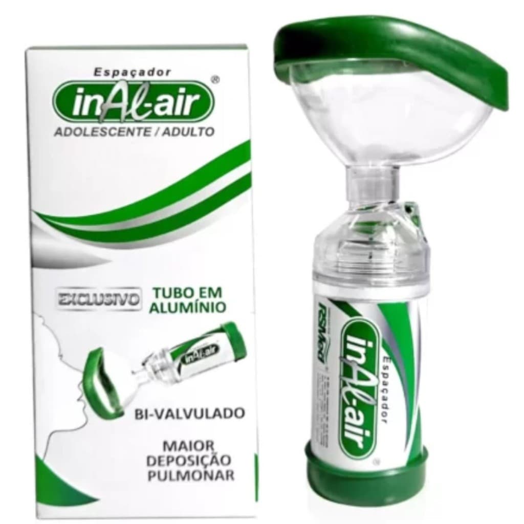 Espaçador Maior Deposição Pulmonar Tubo De Alumínio Adulto