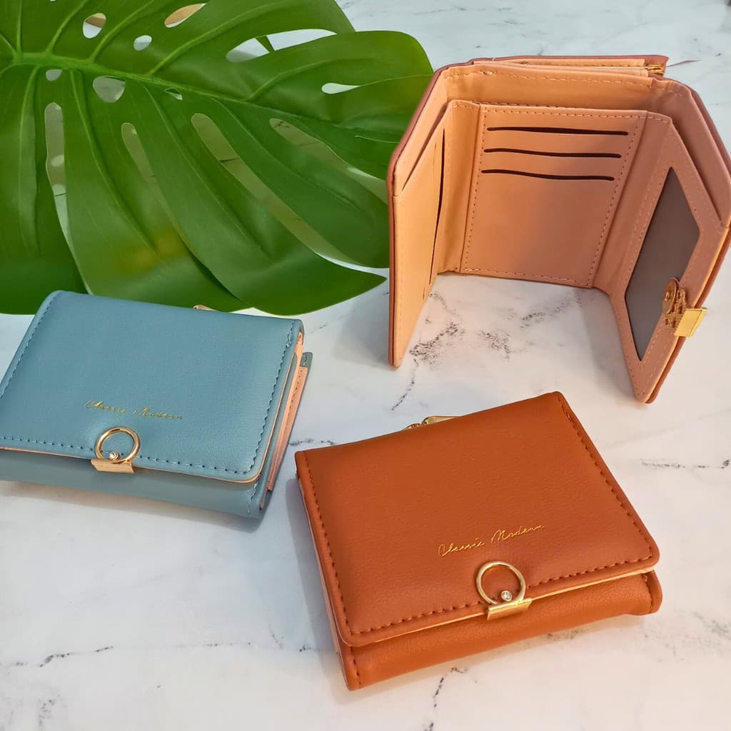 Carteira Feminina Pequena com Strass Delicado e Fecho Retrô de Moeda | Compacta e Elegante HX6952