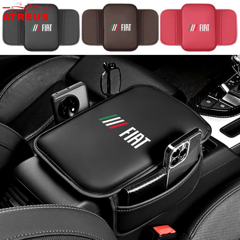 Fiat Almofada De Apoio De Braço Carro De Couro Com Bolsa Organizadora Para Strada Argo Mobi Toro Fastback Pulse Cronos