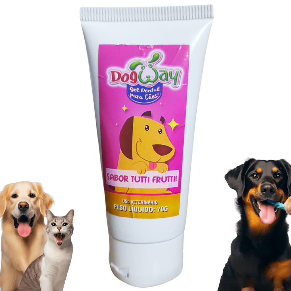 Creme Dental Gel Tutti-Frutti 70g Cachorro Cães Pet Oferta