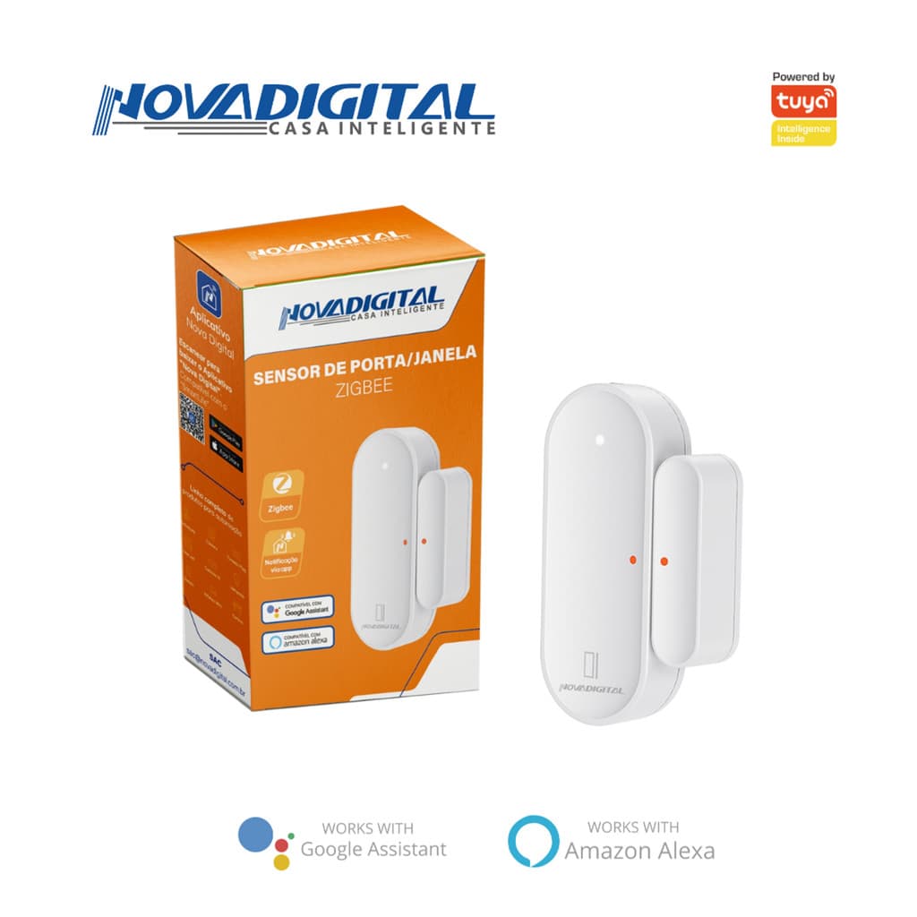 Sensor De Porta e Janela Zigbee 3.0 Novadigital Tuya