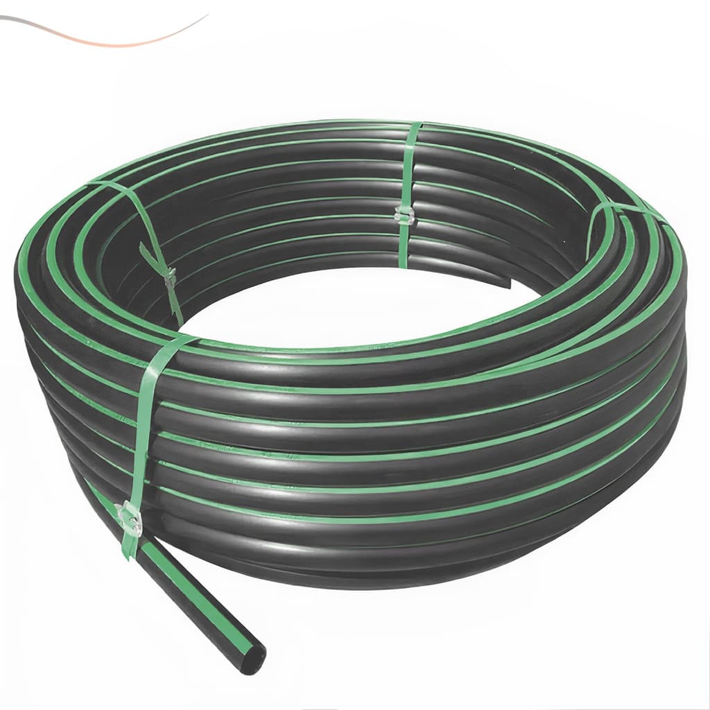 Mangueira de Irrigação 1/2" Reforçada Polietileno Preto Rolo com 100 Metros Selo Verde/Azul