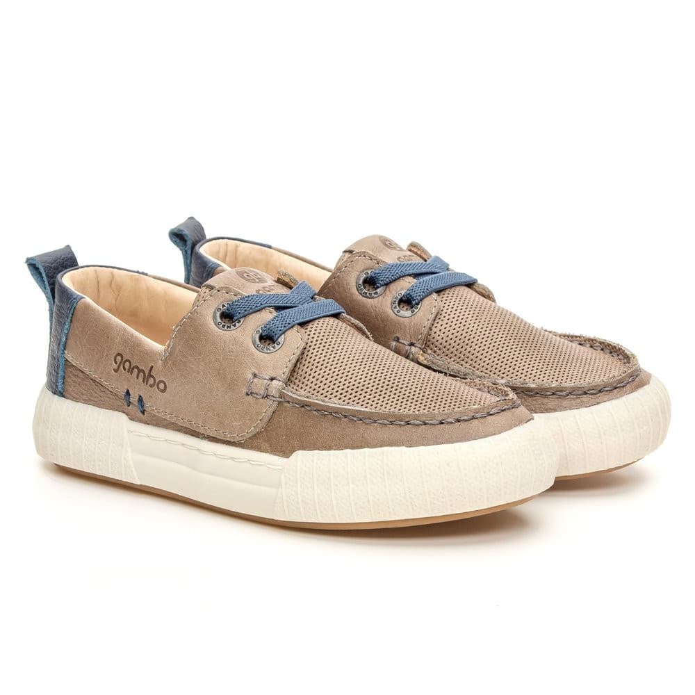 Tênis Mocassim Infantil Menino Em Couro Gambo