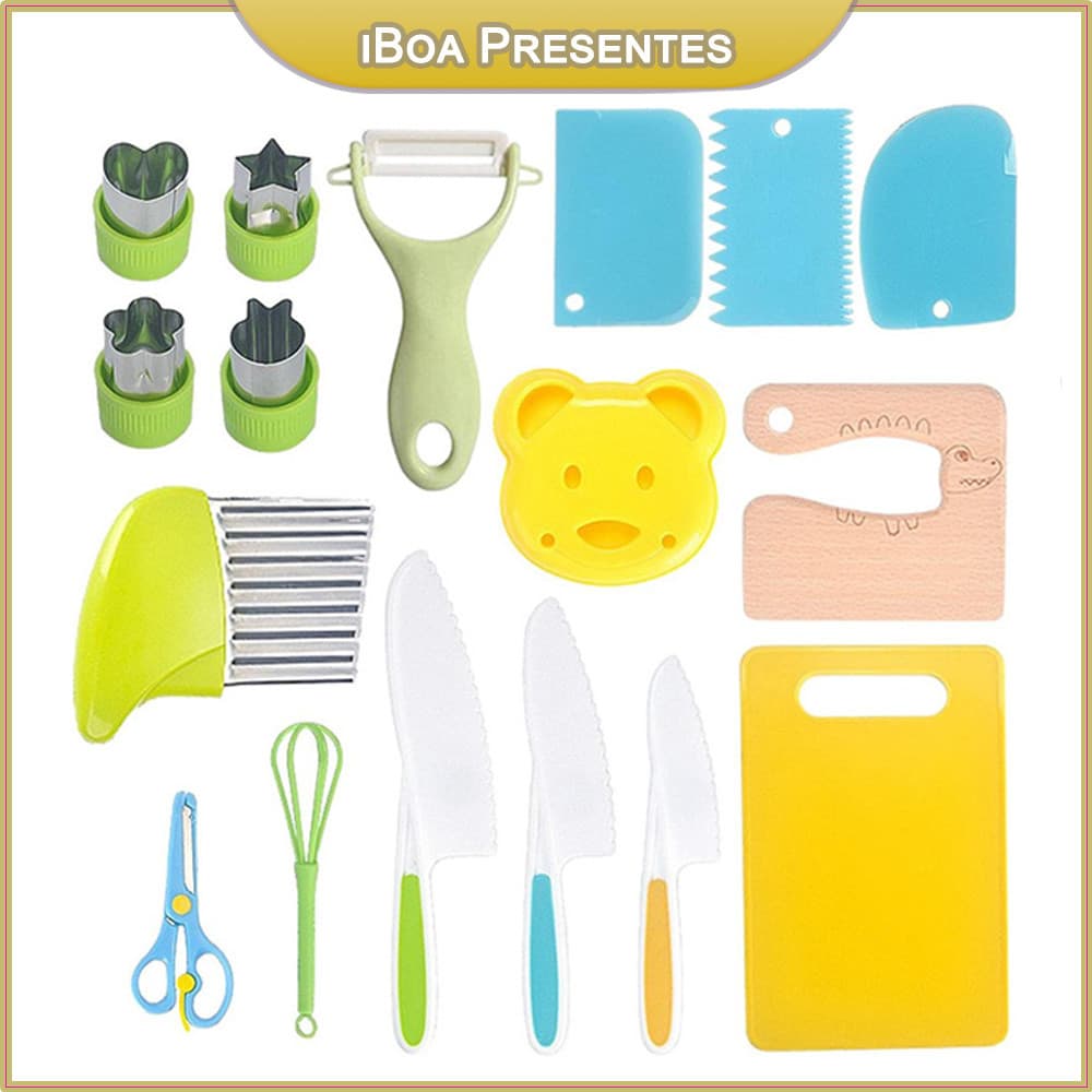 Kit 17 Peças Brinquedos De Cozinha Montessori Presente De Bebê Pronta Entrega