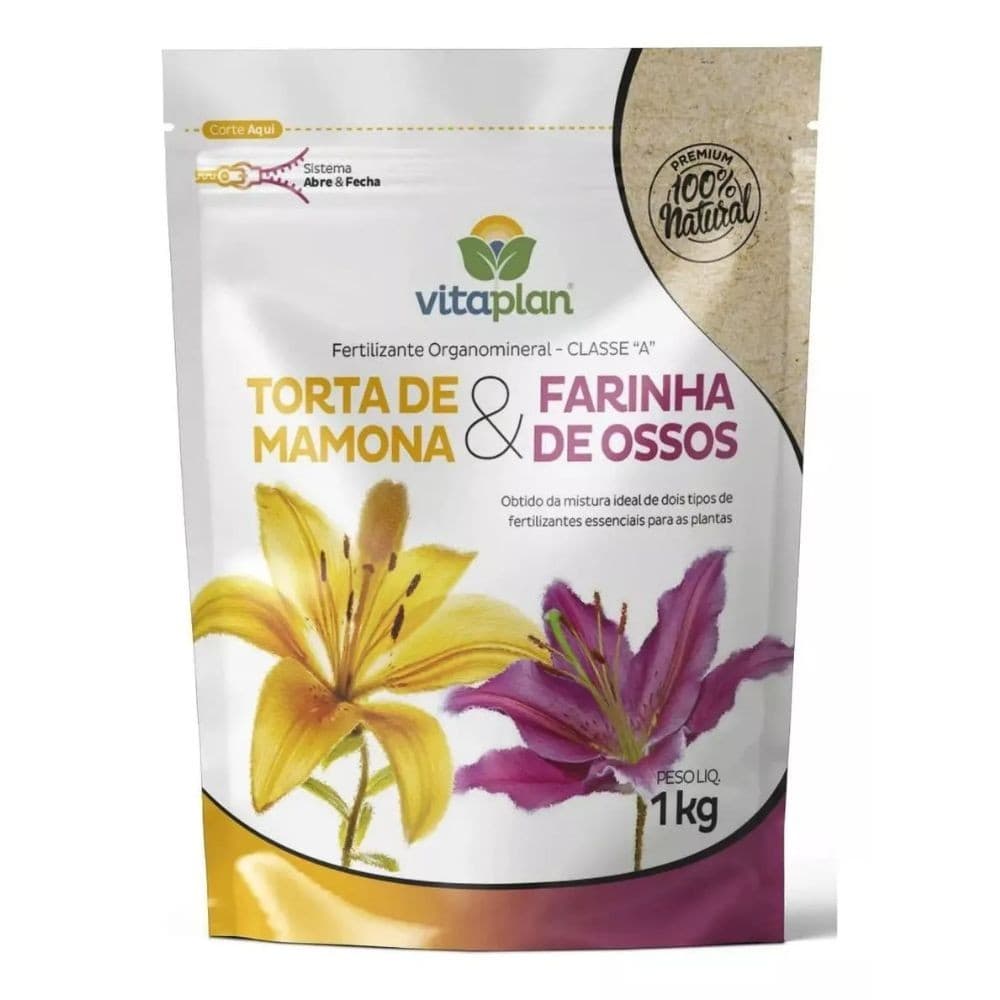 Fertilizante Torta de Mamona + Farinha de Osso c/ 1kg VITAPLAN