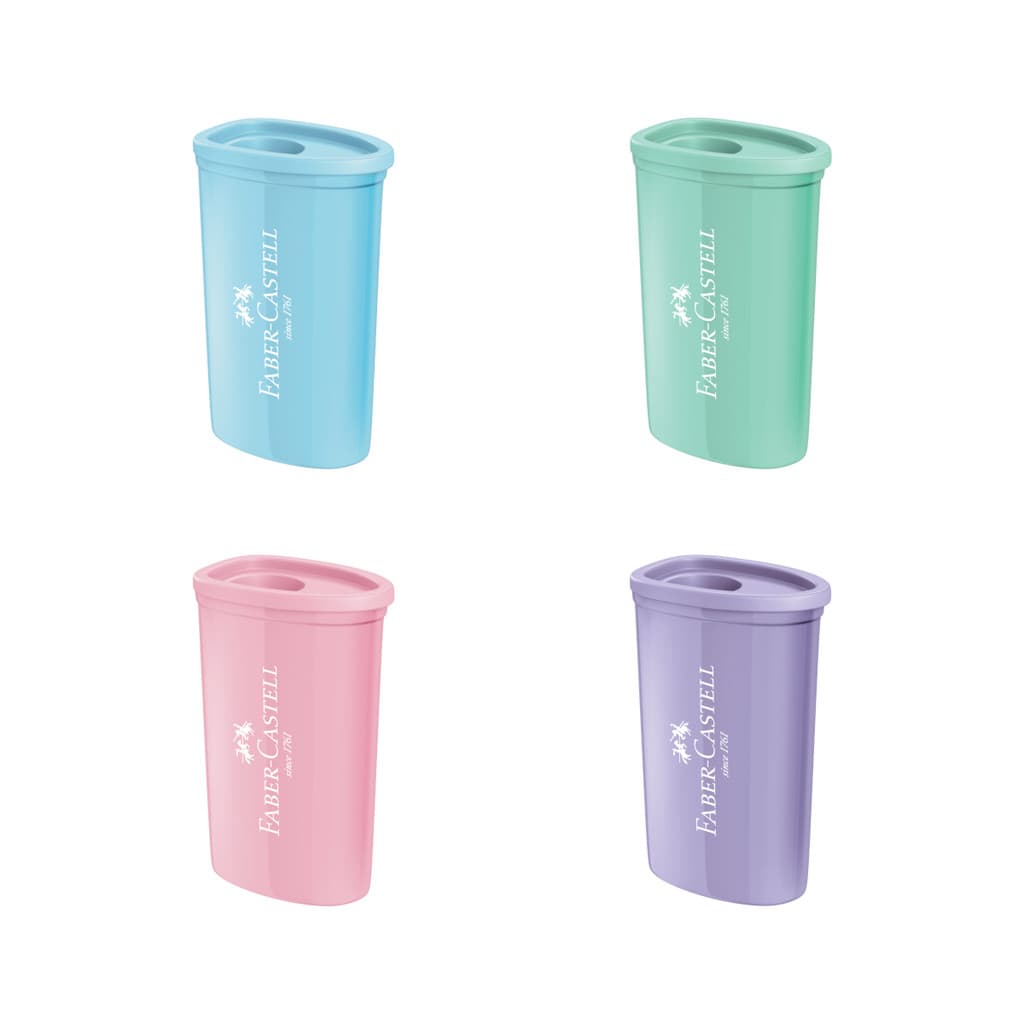 Apontador com Depósito Triangular Tons Pastel - Faber-Castell