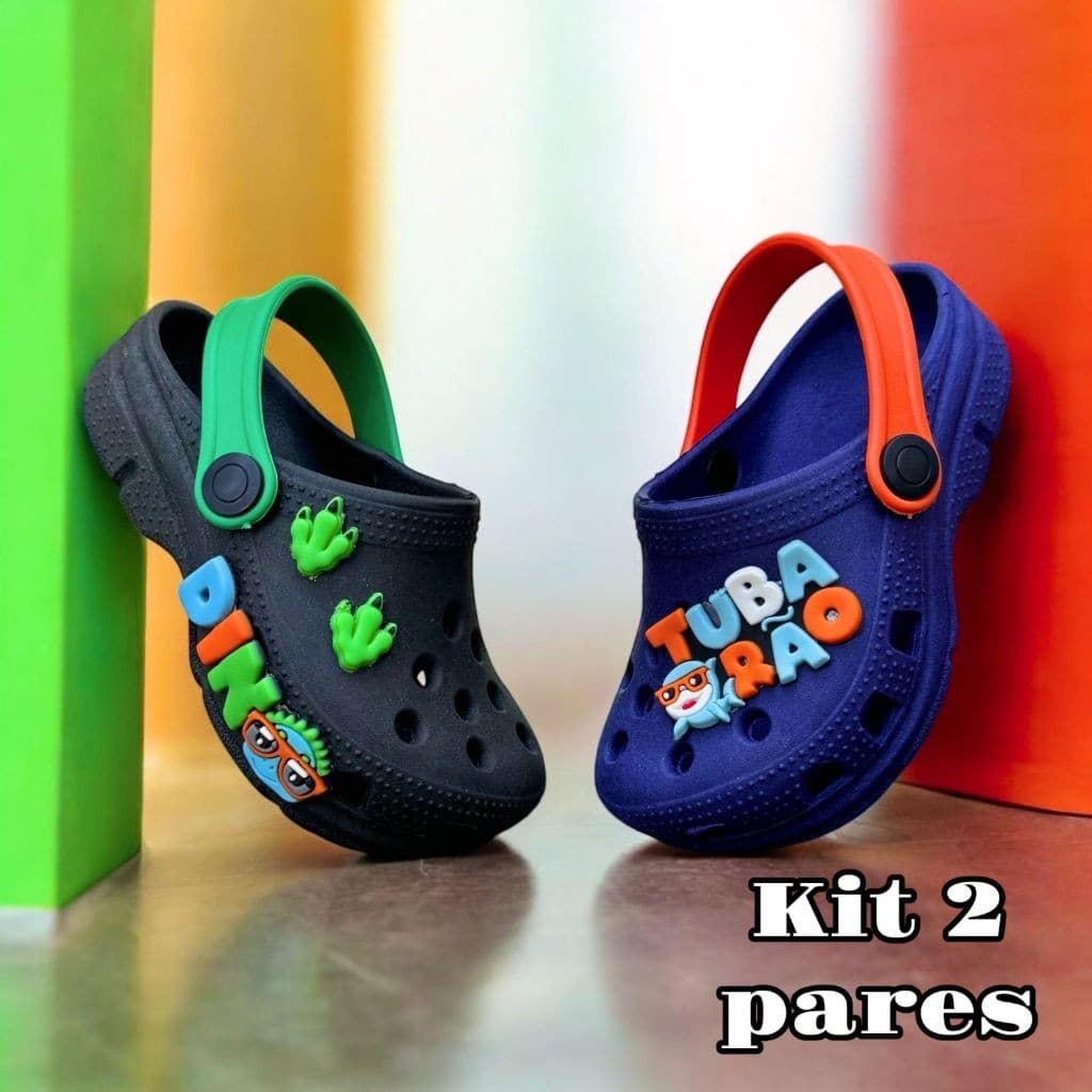 Kit 2 Pares Sandalia Babuche Infantil Menino