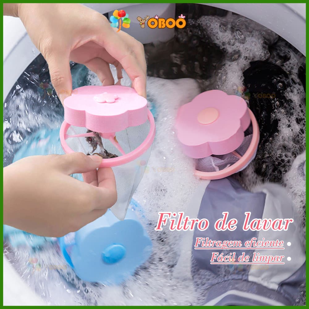YOBOO Filtro tira pelos de maquina de lavar roupas coletor de pelos removedor de pelos roupas reutilizável