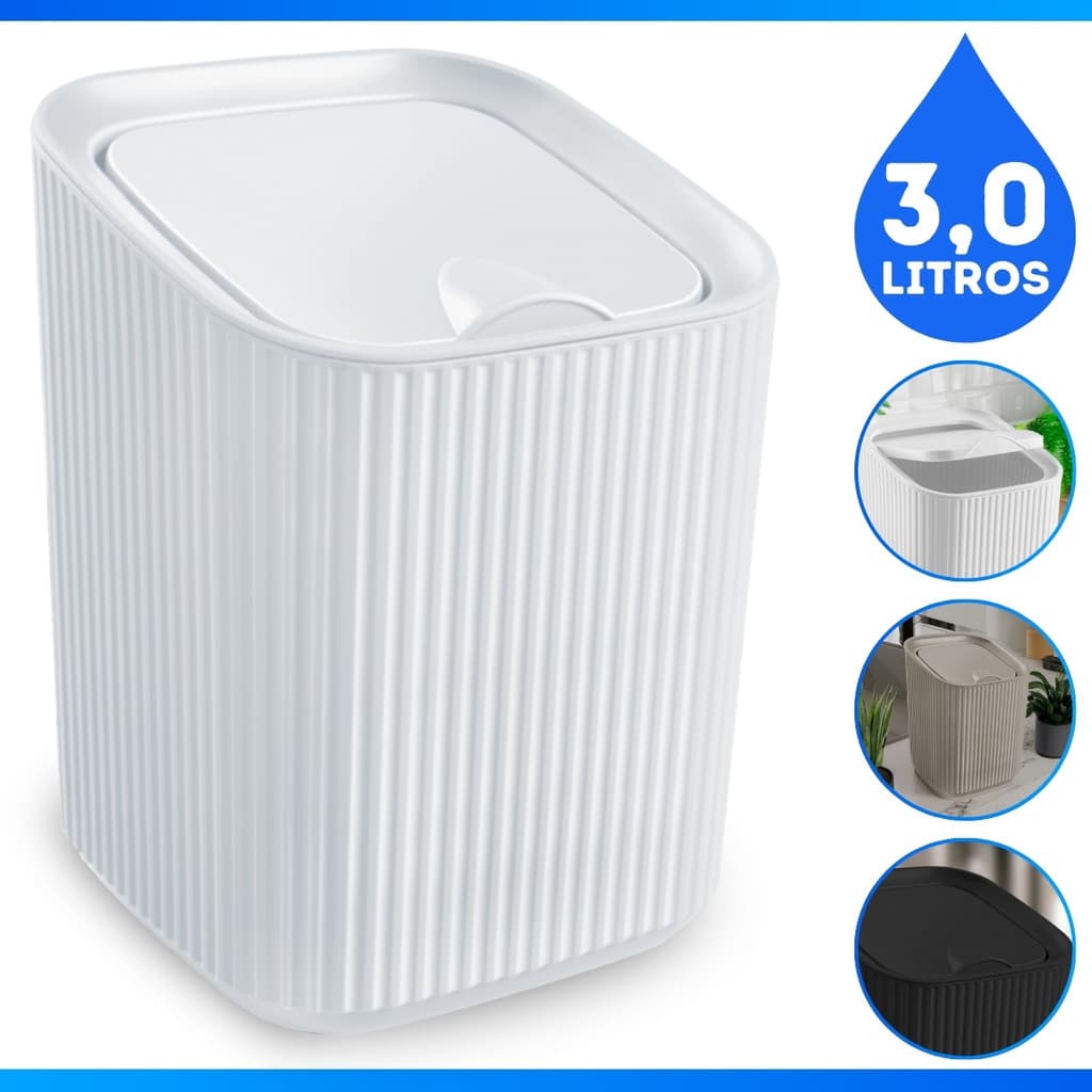 Lixeira de Pia Mesa Lixeirinha 3 Litros Cesto de Lixo Para Cozinha Banheiro - MEGA OFERTA