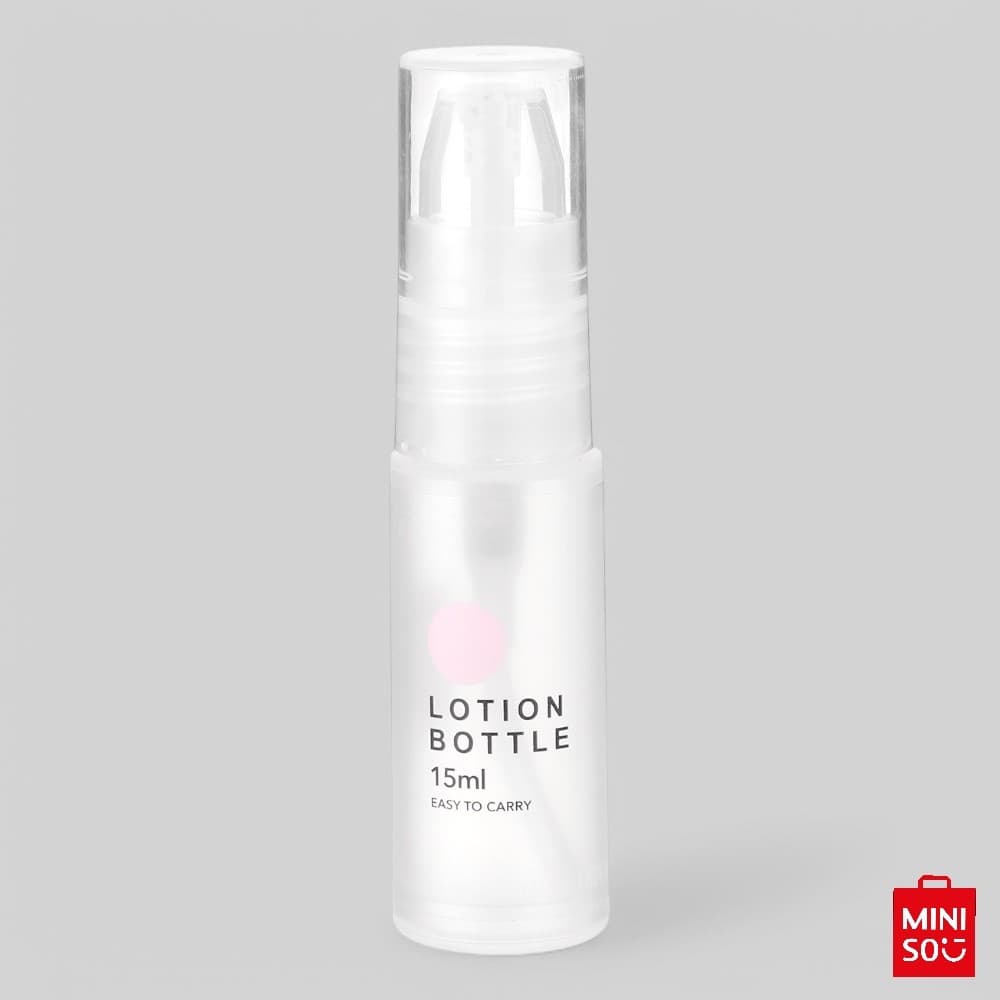 Frasco Portátil Miniso 15ml – Plástico Transparente com Tampa para Loção, Sérum e Sabonete Líquido de Viagem