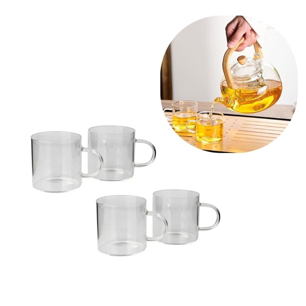 Kit 4 Xicaras de Vidro - 100ml