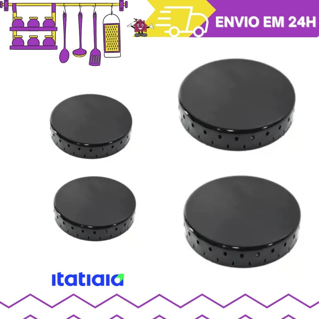 Kit Espalhadores de Fogão Itatiaia Star/ Essencial 4 Bocas Modelo 2020 2peq/2grd