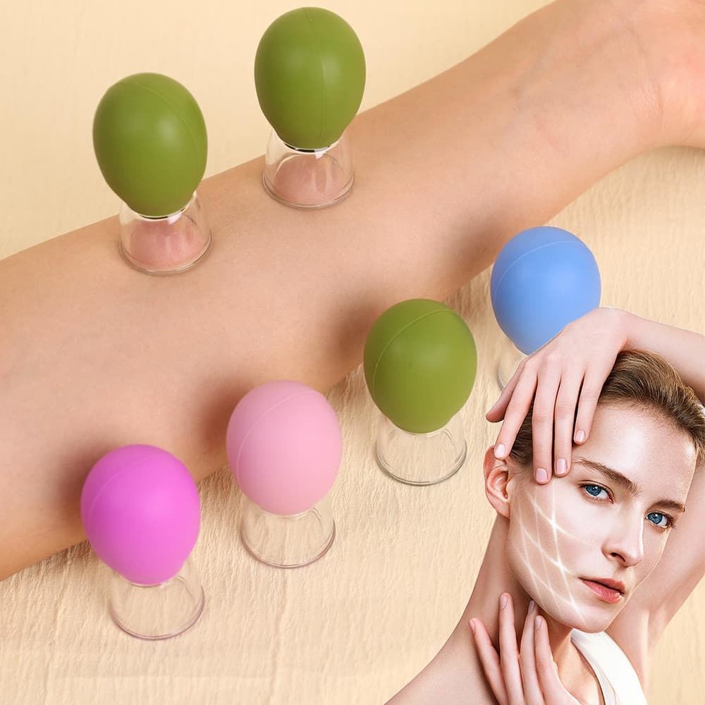 Máquina De Ventosas Faciais De Silicone-Copo De Massagem Com Sucção A Vácuo Para Alívio Muscular E Articular Levantament
