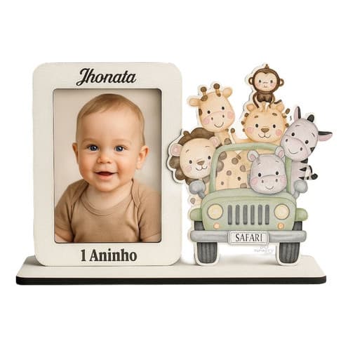 Kit 40 Mini Porta Retrato 10x15 Modelo Safari Mdf Branco