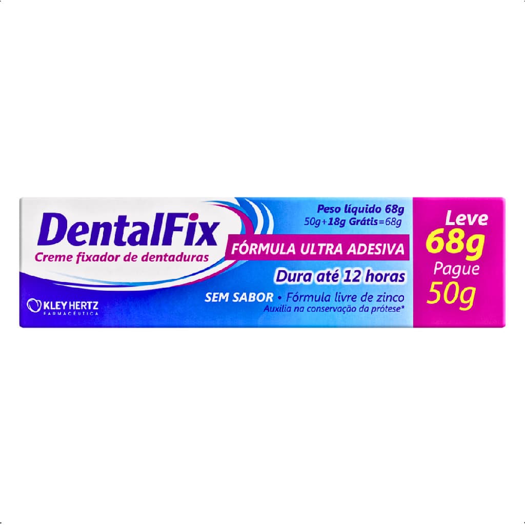 Creme Fixador Sem Sabor DentalFix 68g - Kley Hertz