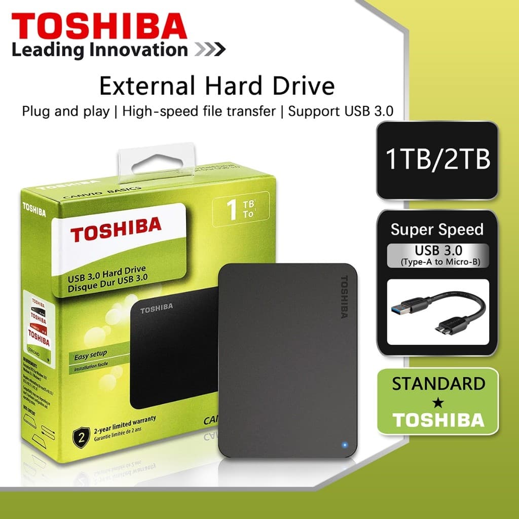 HD Externo  Portable Toshiba 1TB 2TB 4TB Disco rígido externo  Usb 3.0 Unidade De Disco Rígido Externo 2tb  Hard Drive