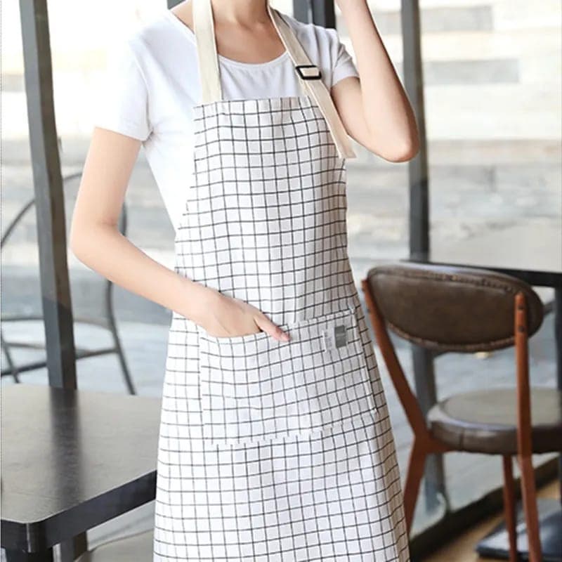 Avental de cozinha e churrasqueiro com bolso grande com regulagem de altura tecido