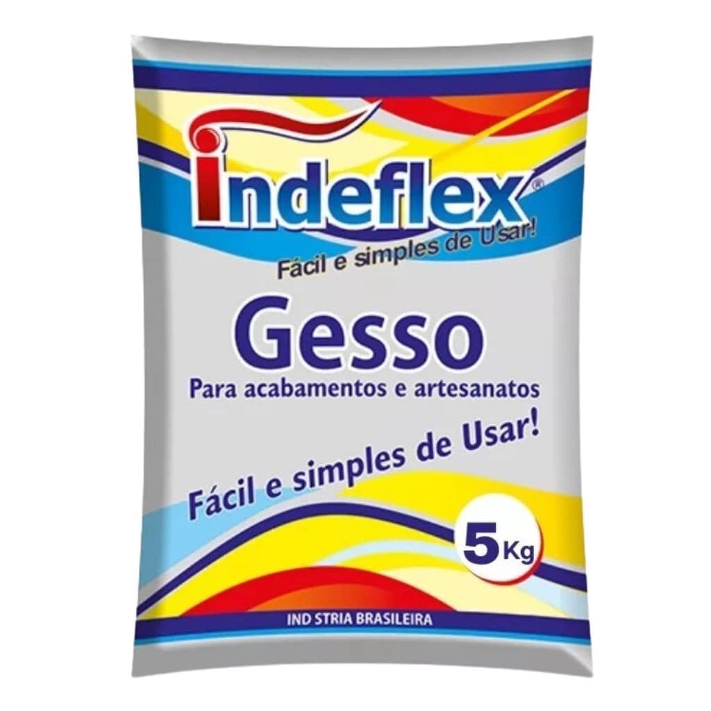 Gesso Rápido  pó 5kg Branco Parede Artesanato Teto Indeflex