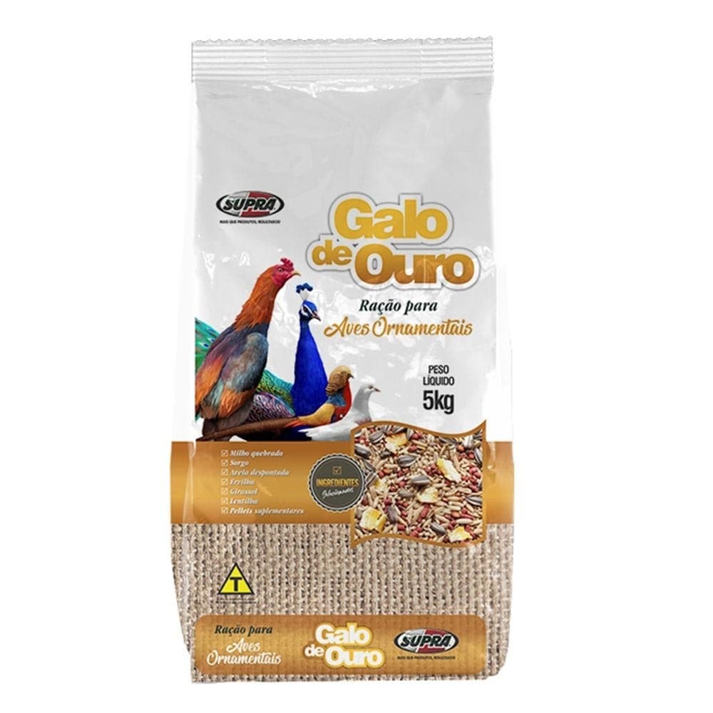 Ração para Aves Ornamentais Supra Galo de Ouro 5KG