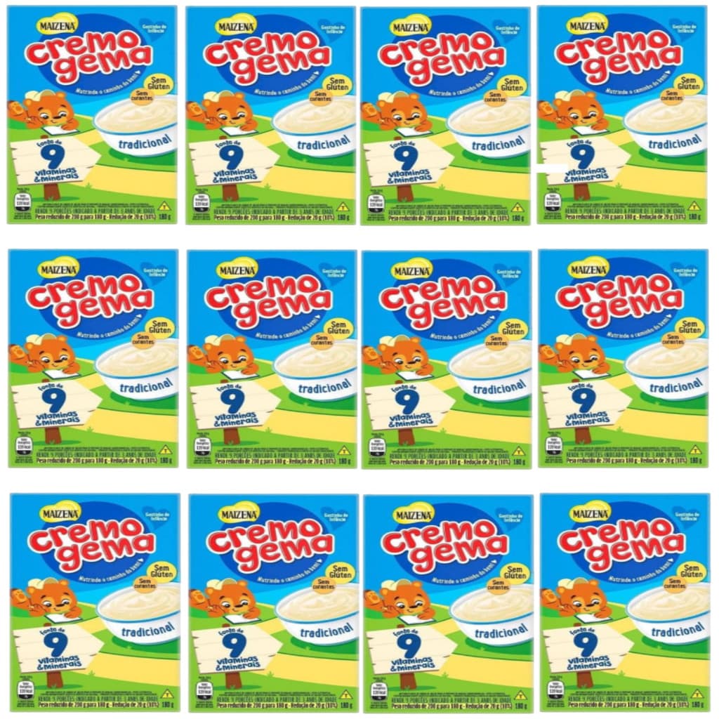 Kit 12 Cremogema Maizena Tradicional 180gr