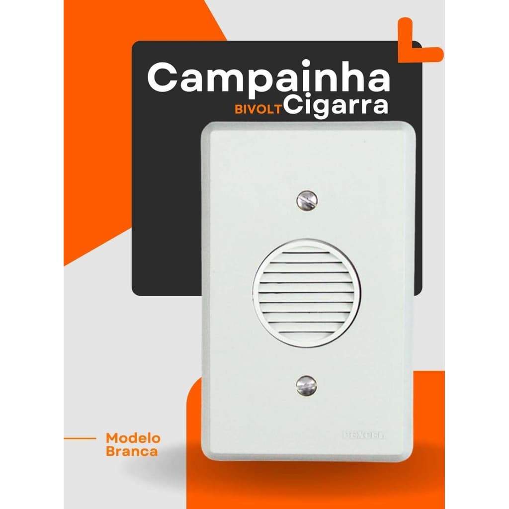 Campainha - Cigarra - Bivolt De Embutir - 110V 220V -  Casa - Construção