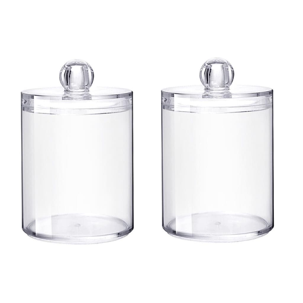 Porta Cotonetes E Algodão 10,5Cm Organizador Com Tampa E Em Acrílico Multiuso Universal Prático Utilmix