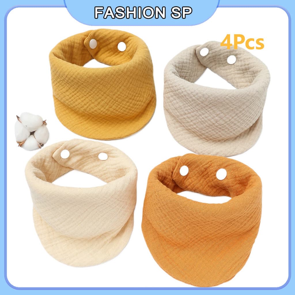 Lenço Babador De Bebê 4 Unidades 30 × 30 Cm Para Homens E Mulheres 100% Algodão