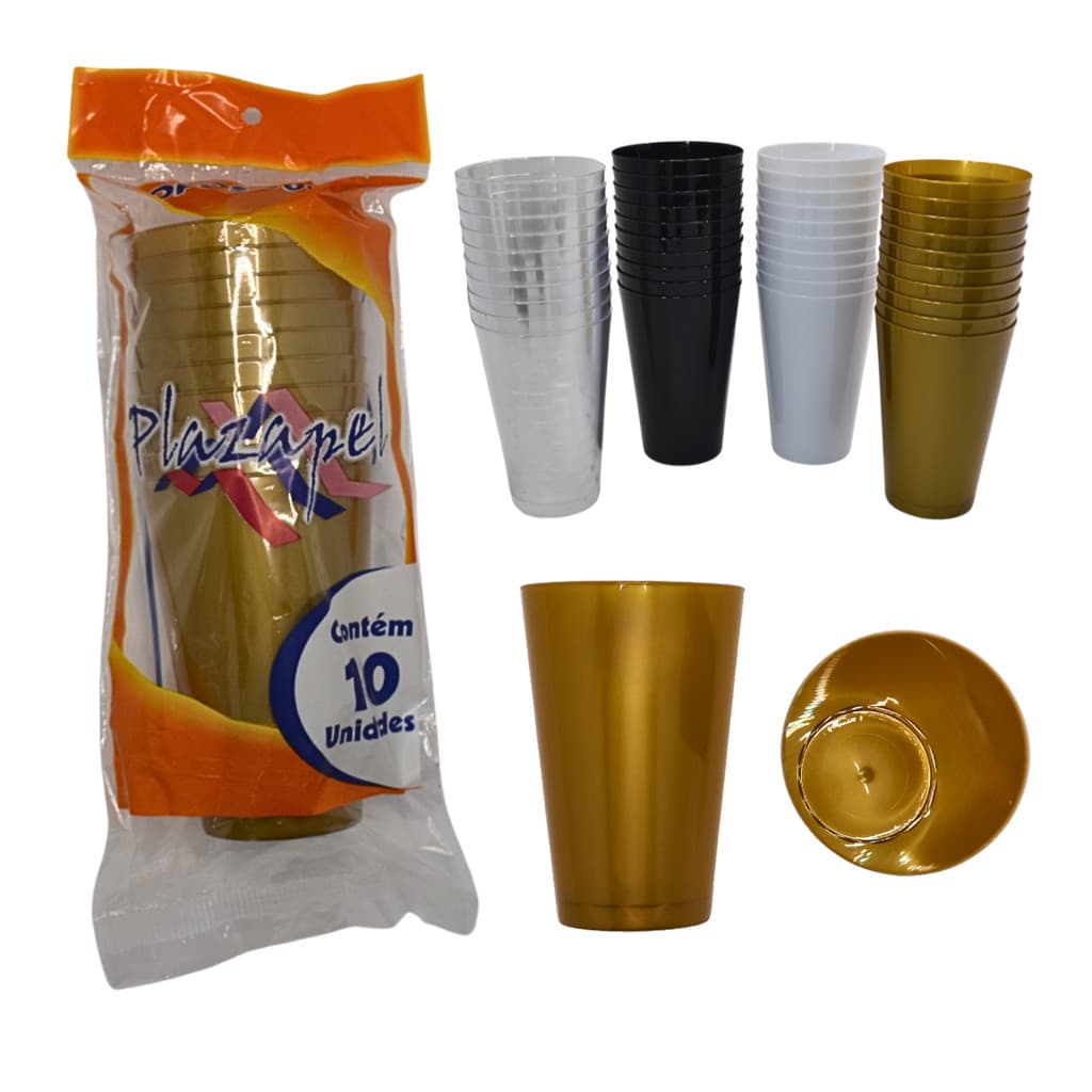 Kit C/30 Copos 300ml Festa Descartáveis Acrílico Resistente
